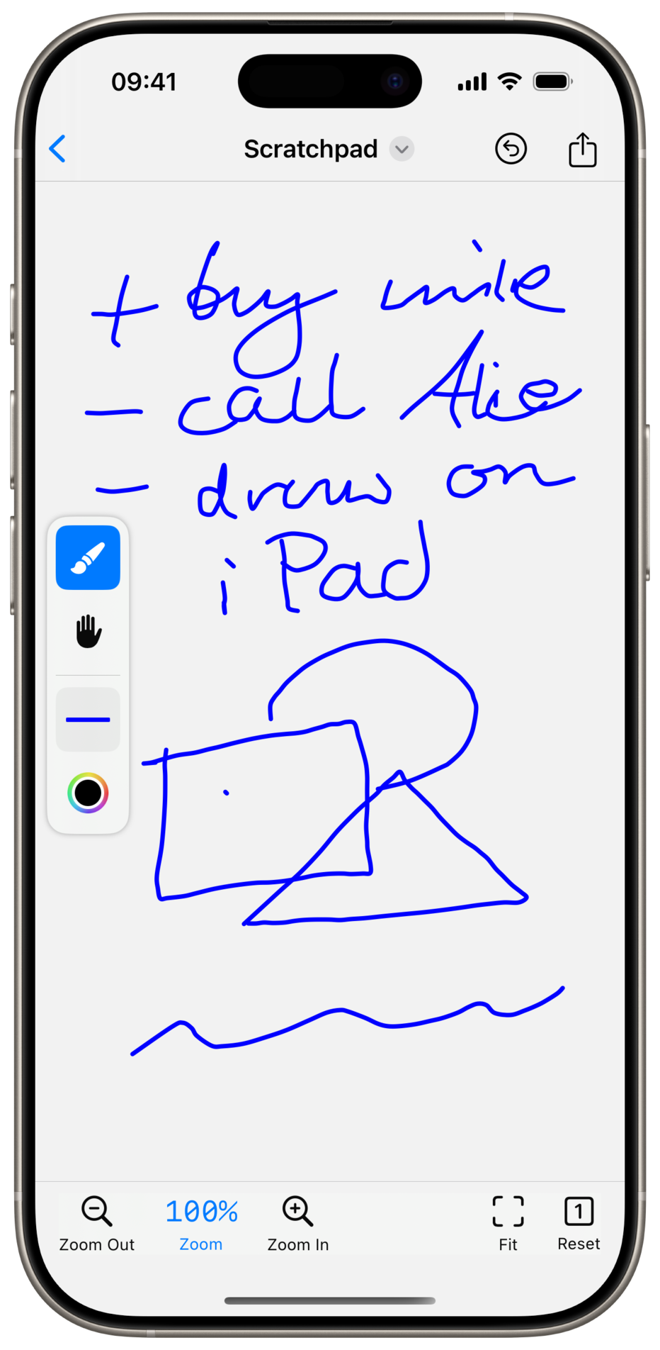 InfiniteCanvas app screenshot on iPhone