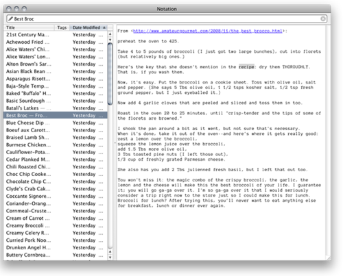 notational velocity support