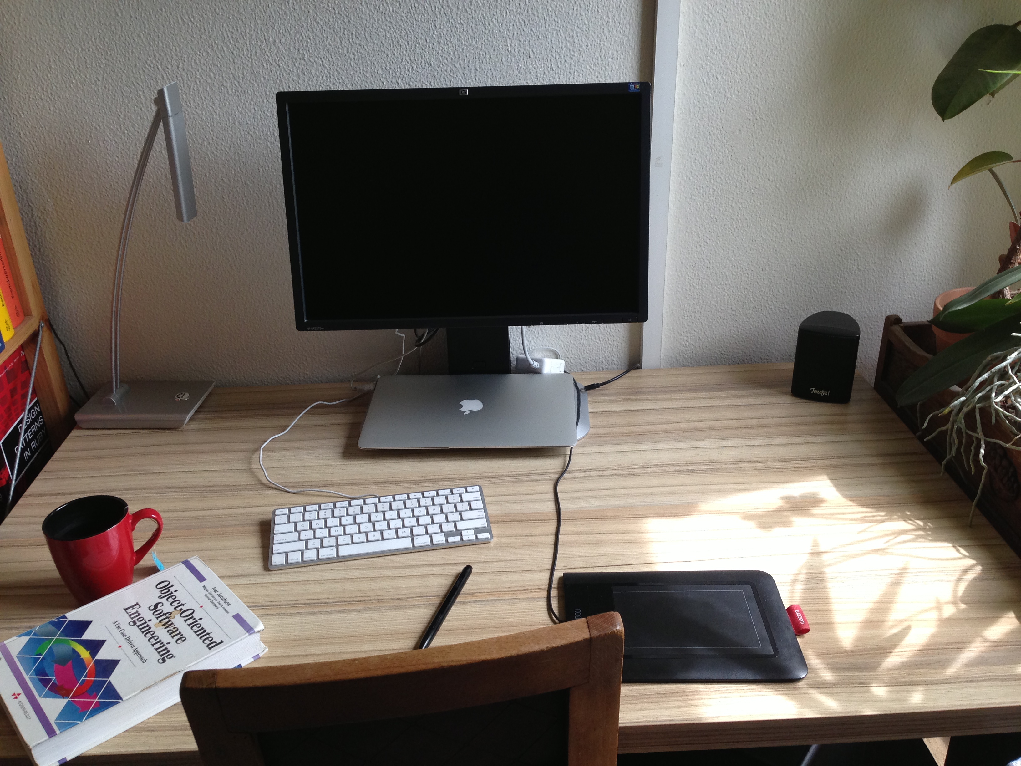 desk fixture in living room