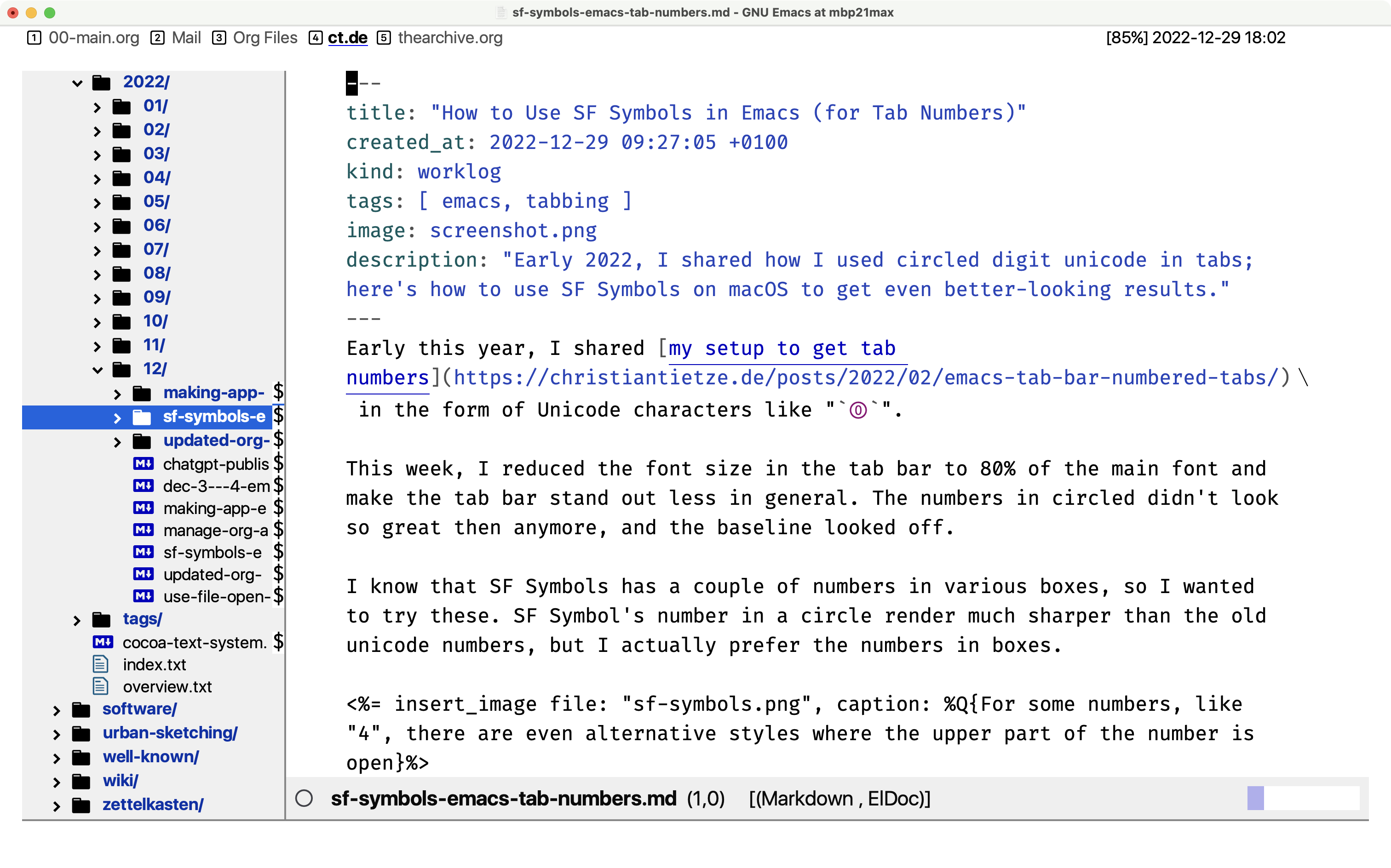 assignment to free variable emacs